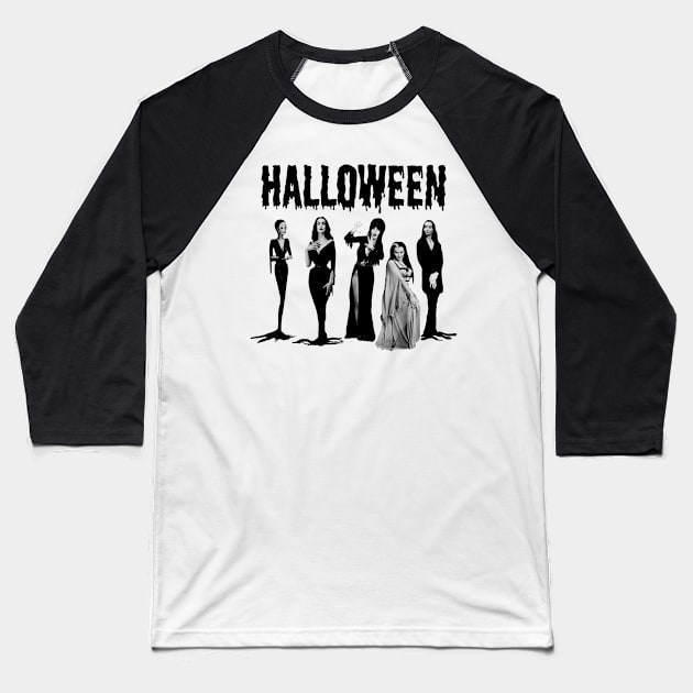 Halloween - Women of horror Baseball T-Shirt by Utopia Art & Illustration